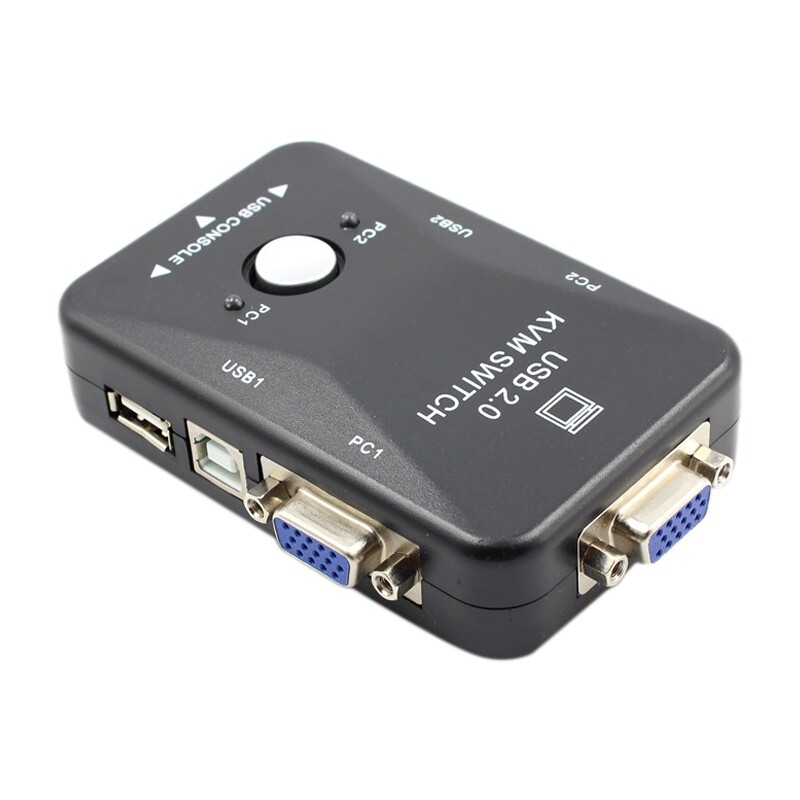 Kvm switch 2 port vga switch usb 2.0 kvm mouse switcher keyboard 1920x1080 box sharing switch vga splitter