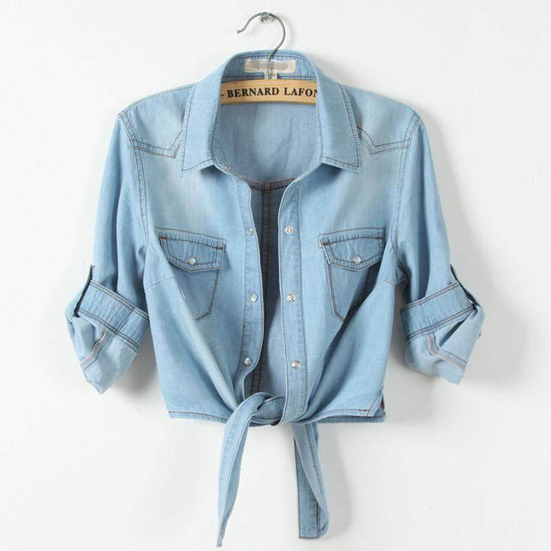 quarter sleeve jean jacket
