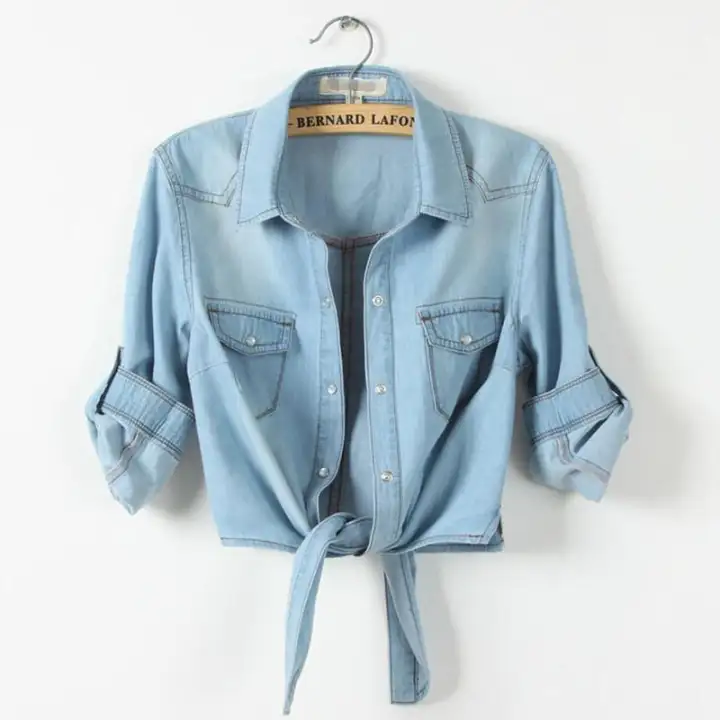 three quarter sleeve denim jacket