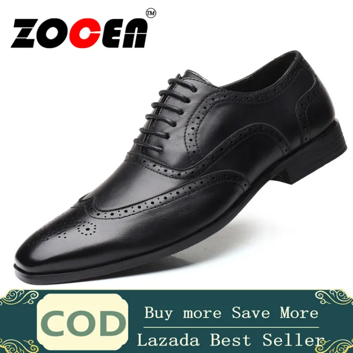 lazada leather shoes