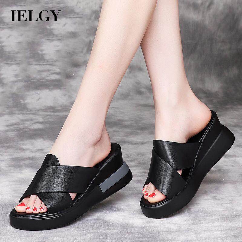 IELGY large size one shaped sandals and slippers women s thick