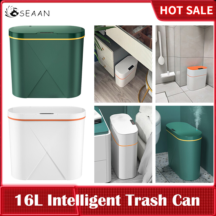 16L Intelligent Trash Can Smart Sensor Dustbin Electric Automatic Rubbish Can USB Waterproof Dustbin Home Induction Garbage Bin