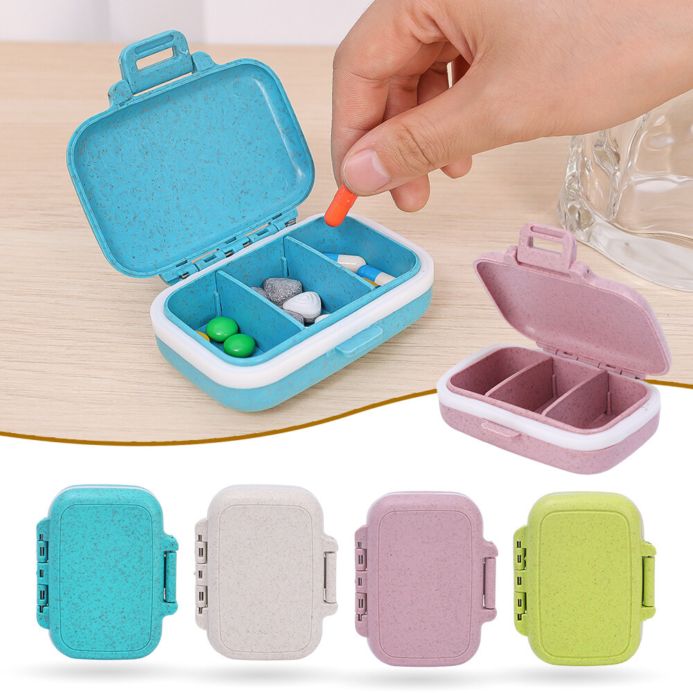 3 Cell Small Pill Box Portable Mini Cell Storage Box Portable Waterproof Square Pill Box
