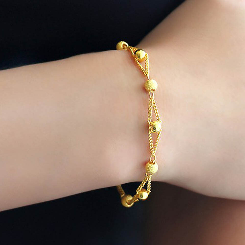 Women Gold Color Bracelet Fashion Hand Wrist Decoration Gilded Cuff Bracelet