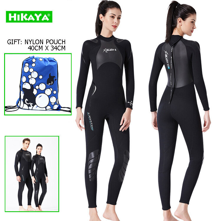 Nature Star Women and Men Slim fit Full bodysuit 3mm Neoprene Long Sleeve back zip professional Wetsuit Warmth in Deep Diving Rashguard for Surfing Snorkeling Couple stylish suits