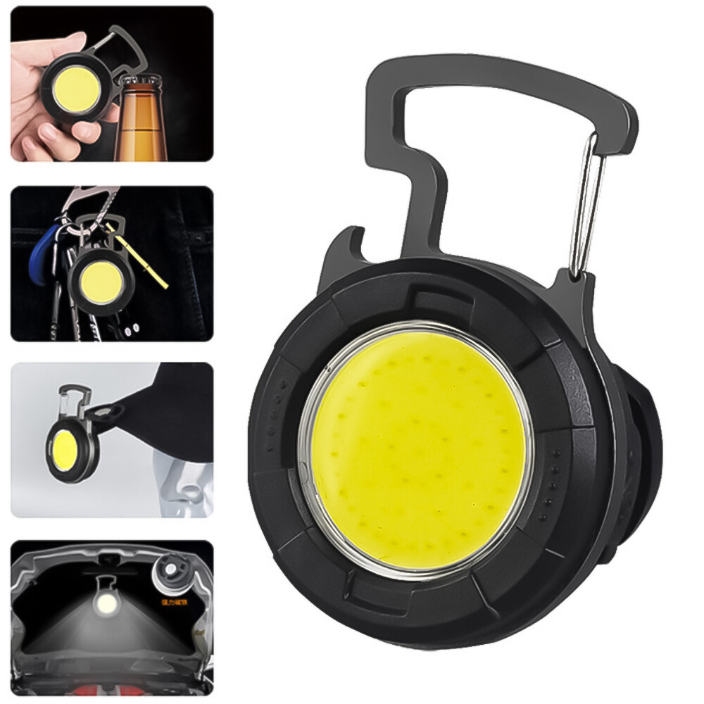 Portable Mini COB Floodlight Multifunctional USB Rechargeable Waterproof Emergency Keychain Flashlights Outdoor Work Camping Light