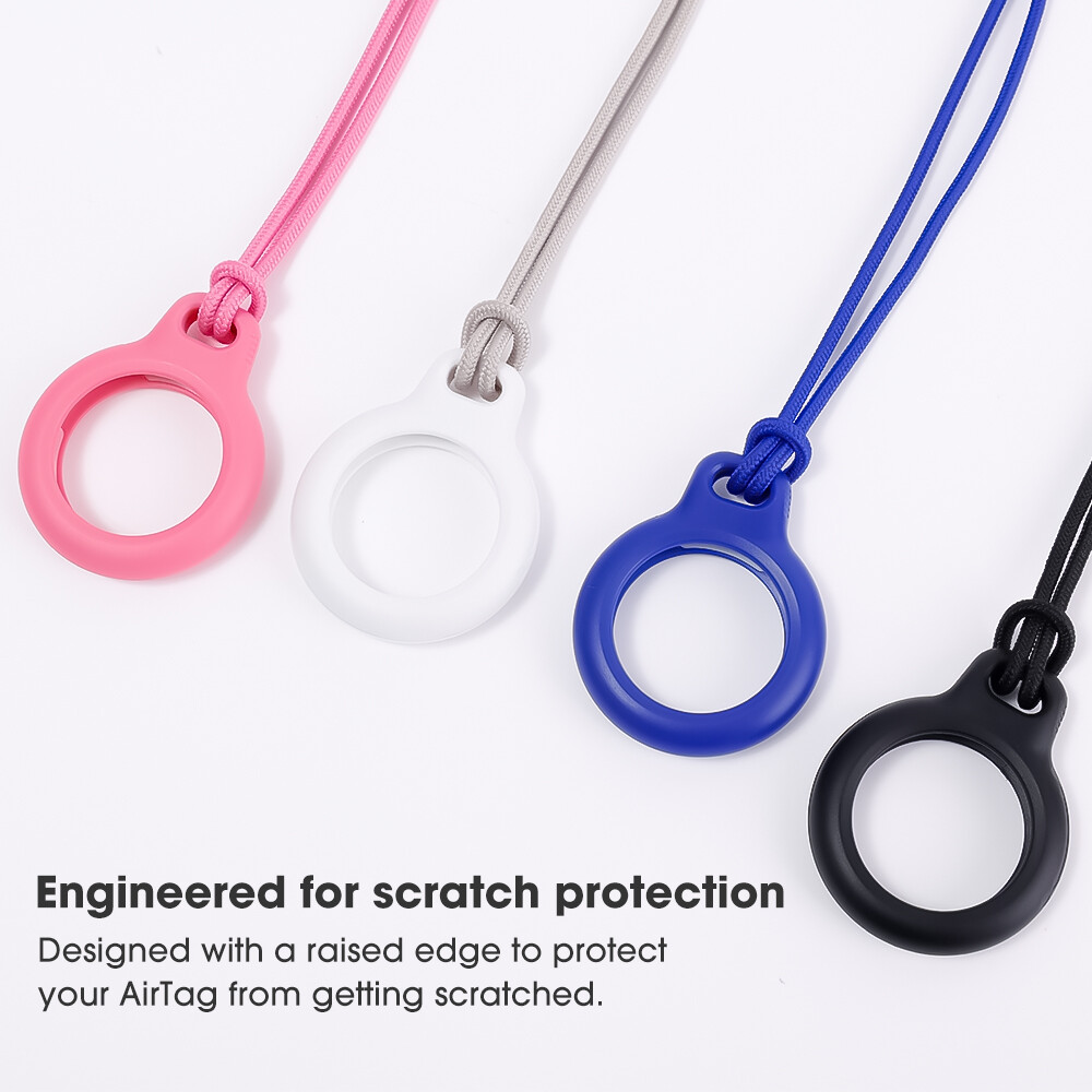 Multifunctional Portable Tracker Anti-lost Keychain Pendant Protective Case Compatible with Iphone Airtag Case with Lanyard