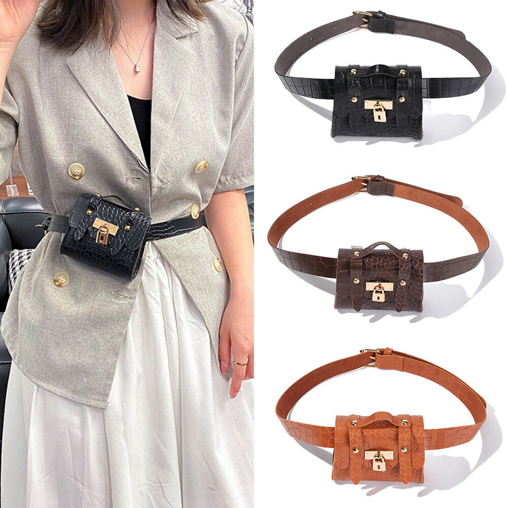 1PC Belt Crocodile Print Mini Waist Bag Women Small Crossbody Bag Fashion Crossbody Waist Bag Portable Girl Wallet