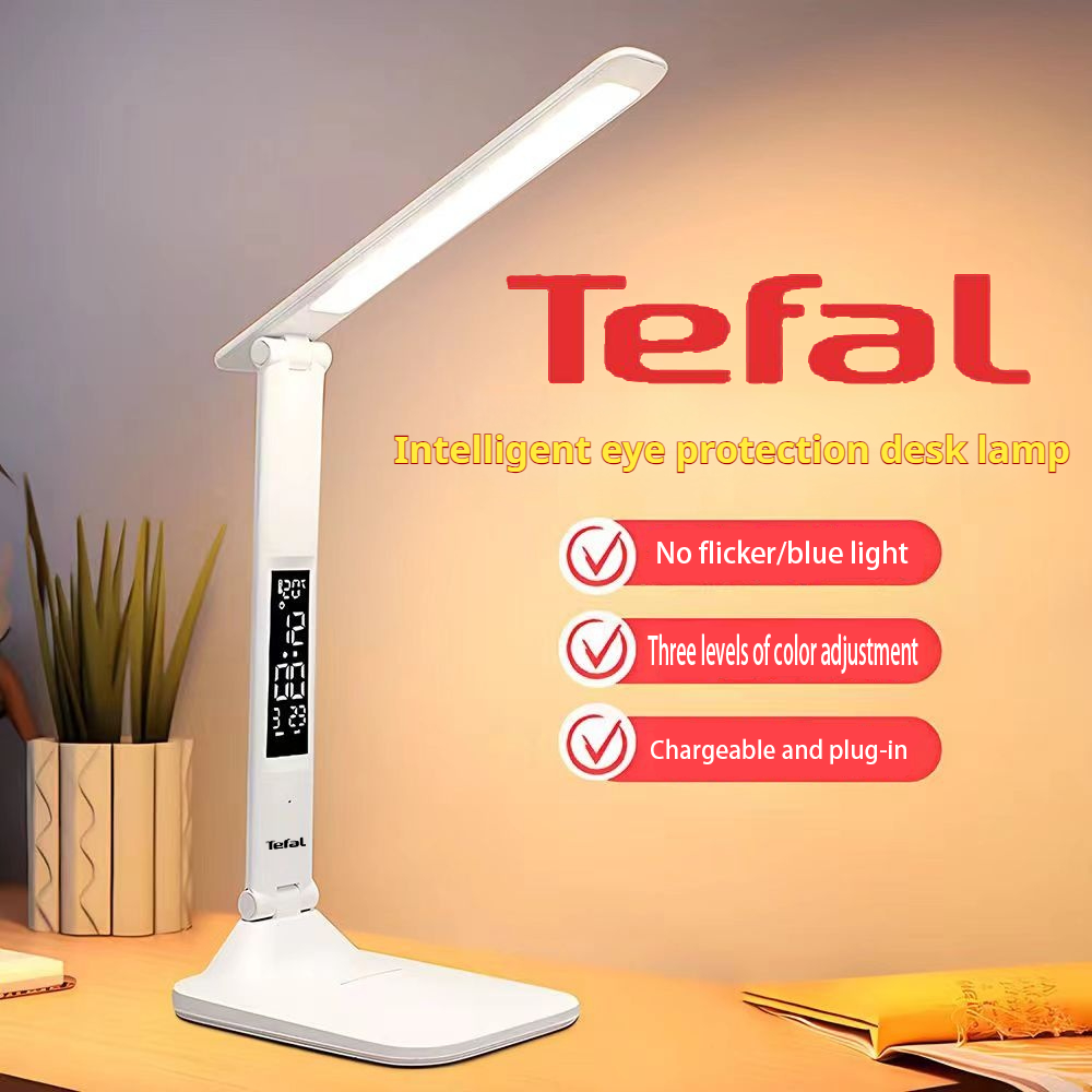 【KEVE】Tefal LED desk lamp office lamp bedside lamp dimming lamp night light eye protection lamp touch sensor control flexible lamp charging USB desk lamp for reading work study LED touch 3 gear dimming