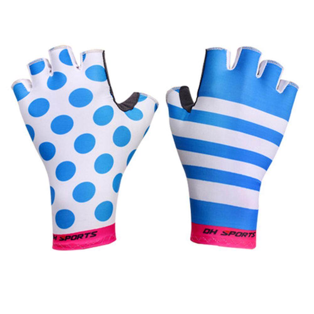 pink cycling gloves