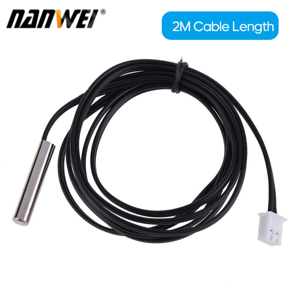 NANWEI 2M Temperature Sensor Probe High Accuracy Water-resistant NTC 10K/B3435 Thermistor Wire Cable Temperature Probe