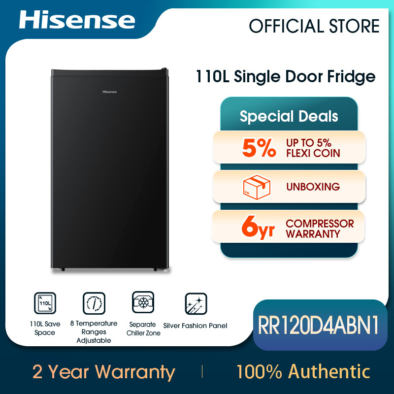 Hisense Single Door 1-Door 110L Refrigerator Fridge Peti Sejuk 冰箱 RR120D4AGN