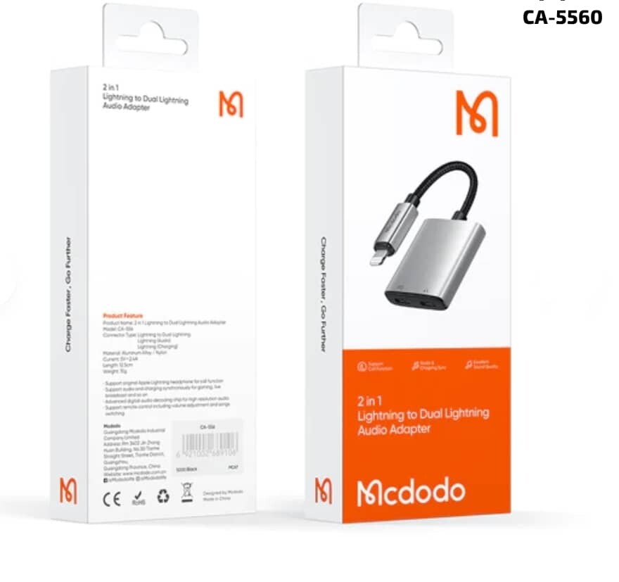 Mcdodo dual lightning online adapter