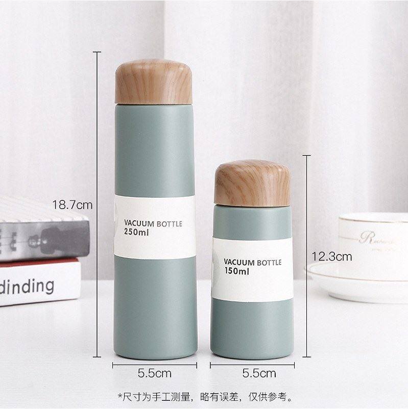 Bình Nước Du Lịch Mỏng 150Ml/250Ml,-Cốc Giữ Nhiệt Chân Không Cách Nhiệt Bằng Thép Không Gỉ Có Nắp Chống Tràn