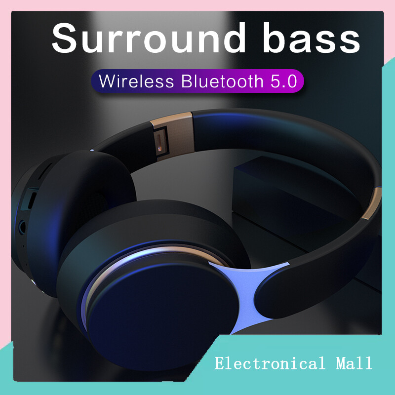 Wireless Headphones Bluetooth--compatible Headset Foldable Stereo Adjustable Earphones With Mic