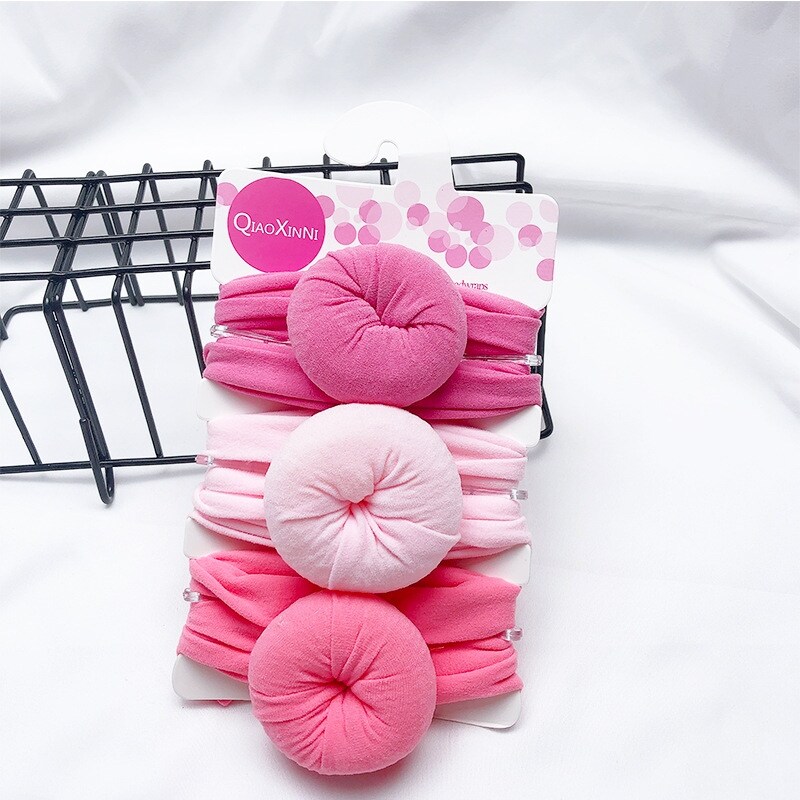 【HOT】 3Pcs/Set Solid Color SoftElastic Baby Headband BowsNewbornHeadbandsAccessoriesHaarband