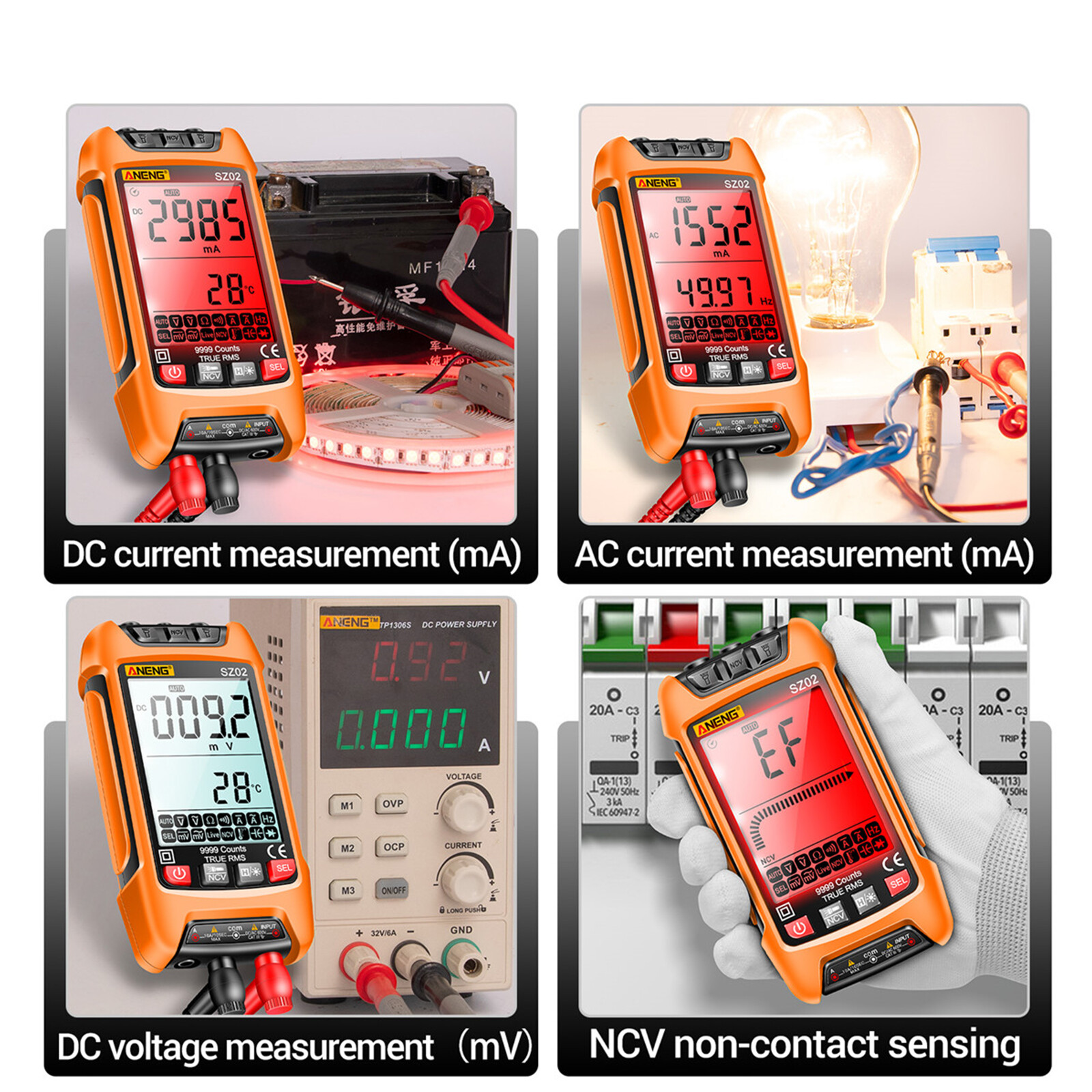 Digital Multimeter Multi- Tester Voltmeter Ammeter AC/for DC Voltage Current Resistance Frequency Electrical Test Meter