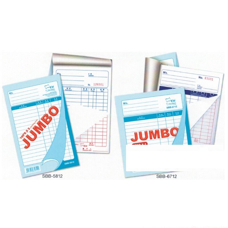 Uni Paper Jumbo Cash Bill Book / Buku Bil Tunai 100's x 2Ply ( SBB-6712 ...