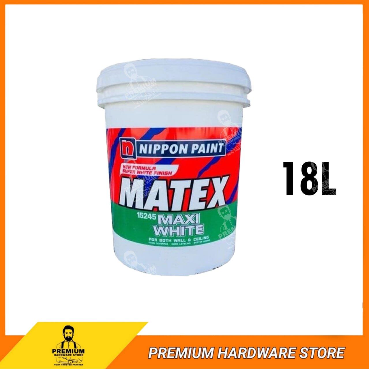 NIPPON PAINT Matex Maxi White 15245 18 Liter Wall Ceiling Interior