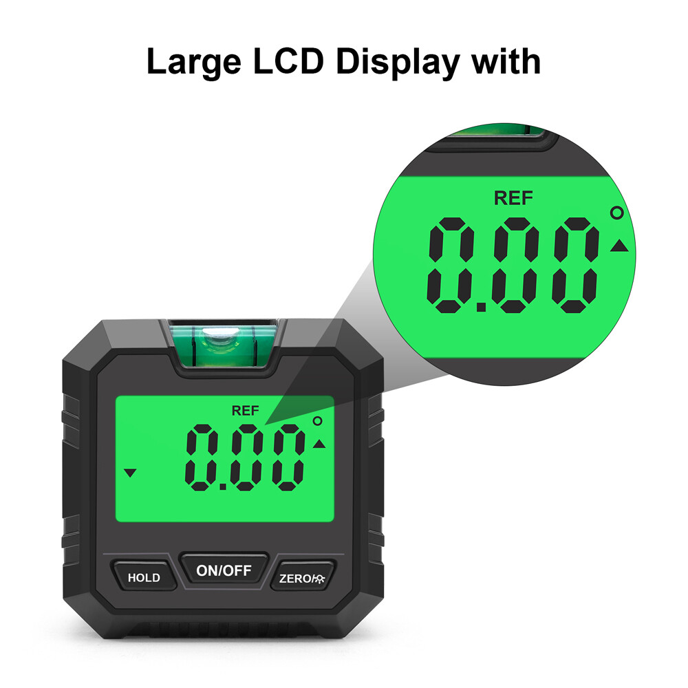 KKmoon Mag-netic Digital Angle Meter Absolute and Relative Measurement Angle and Slope Conversion Inclinometer LCD Display with Backlight Versatile Clinometer