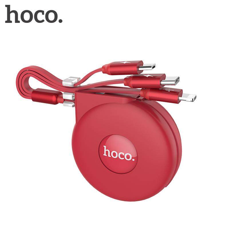 HOCO 3 In 1 USB Kabel Pengisi Daya Fleksibel USB Dapat Disesuaikan Cepat Mengisi Data Sinkronisasi Kabel mikro USB + USB 3.1 TYPE C + Pencahayaan untuk Iphone Samsung Huawei Xiaomi OPPO