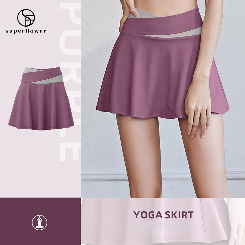 SUPER FLOWER Jupe à séchage rapide avec blocage des couleurs pour femme avec short à l'intérieur de la jupe de sport pour la course à pied Fiess Golf Tennis_voghion.com