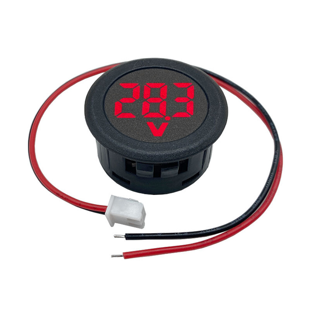 Diymore LED Digital Display Circular Two-wire Voltmeter DC 4-100V DC Digital Voltmeter Head Display Reverse Connection Protection