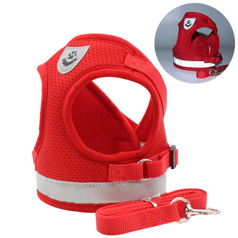 【DUDU Pet】Reflective Cat Harness and Leash Set Nylon Mesh Kitten Puppy Dogs Vest Harness Leads Pet Clothes for Small Dogs Cats