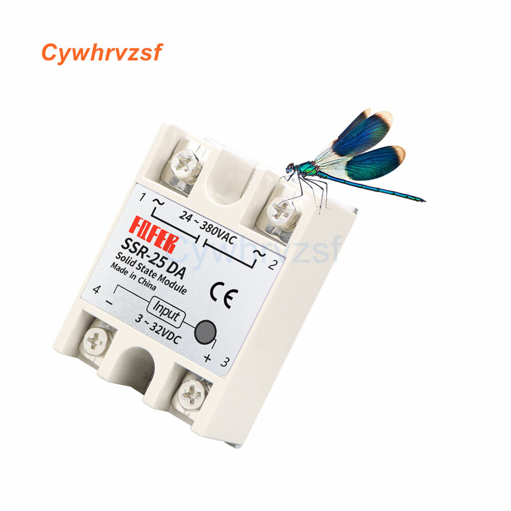 SSR-10DA SSR-25DA SSR-40DA 10A 25A 40A Solid State Relay Module 3-32V Input DC 24-380V AC Output High Quality