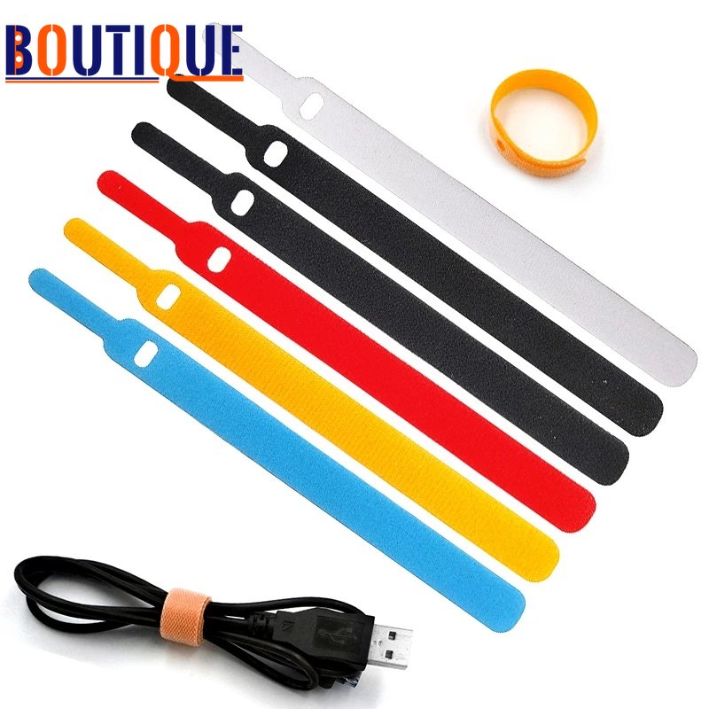 20 Cái Bộ Kẹp Giữ Dây Cáp Tie Máy Cuộn Dây Lặp Lại Neo Bằng Dây Thép Tie Cho Tai Nghe Chuột Cáp Cáp AUX Chủ Quản Lý Cáp