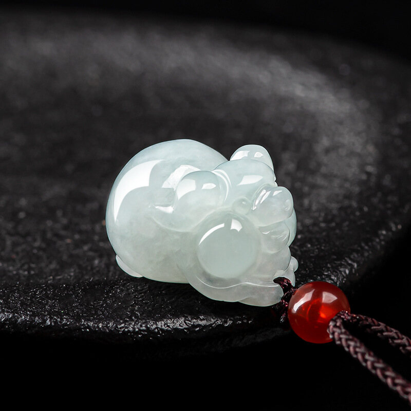 TIMESWIND White Natural Ice Jade Pig Pendant  Women Pendants Y1N