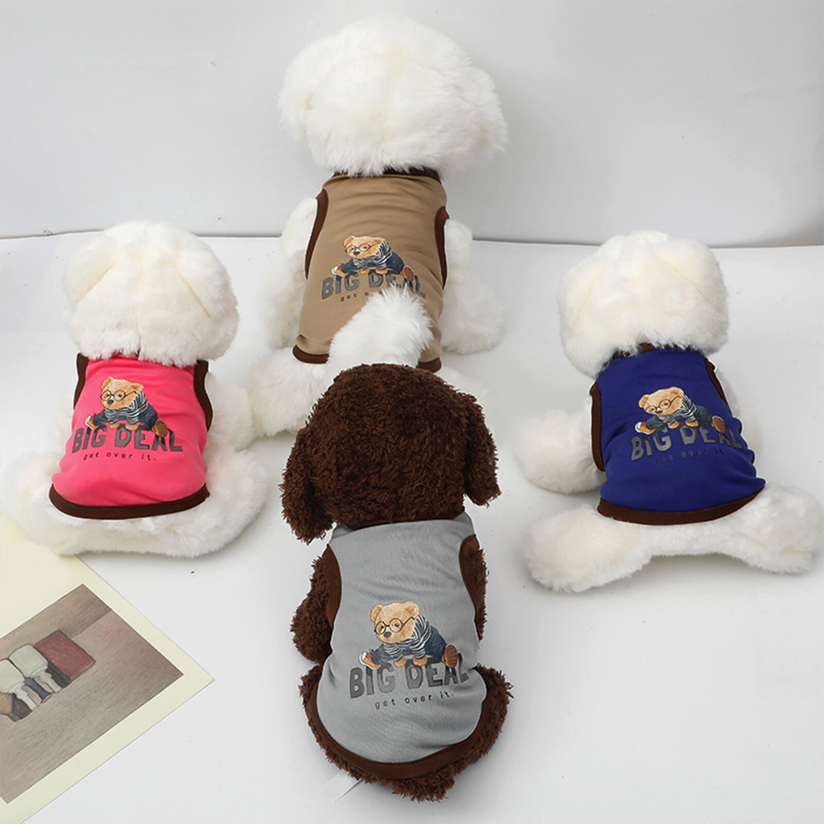 Pet country Pet Vest Cartoon Pattern Delicate Hemming Cool Dog Pajamas Small Thin Puppy Outfit for Outdoor Pet Blouse Cartoon