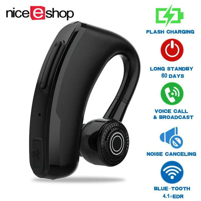 niceEshop V10 Fast Charging Business Bluetooth Headset Car Bluetooth Earpiece Hands Free With Mic Ear-hook Bluetooth Earphone for Phone Singapore