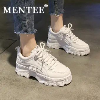 white leather platform shoes