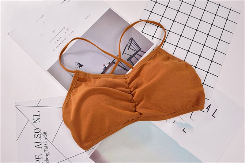 【PrettySet】Women Backless Bra Criss Cross Strappy Underwear Bralette Wrapped Chest Vest M05