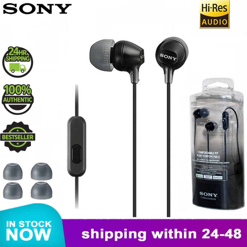Original Sony MDR-EX15AP 3.5mm Wired Earbud In-ear Subwoofer Stereo Earphones Hands-free With Mic For xiaomi huawei sony phone Singapore