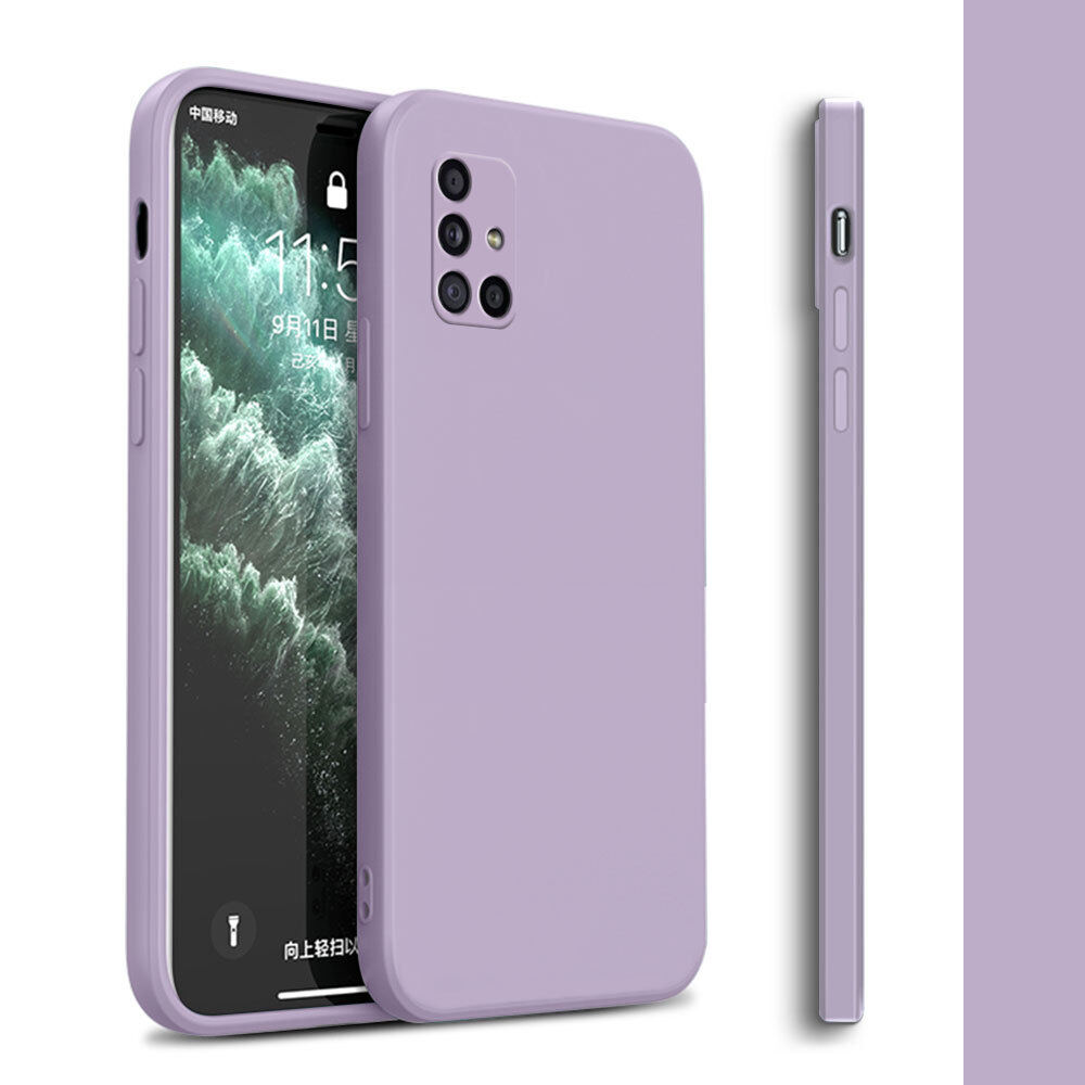 Hontinga Casing Case For Samsung Galaxy M51 M12 Case Square Original Liquid Soft Silicone Full Cover Camera Protection Shockproof Cases Back Cover Phone Casing Softcase For Boys Girls Men Women