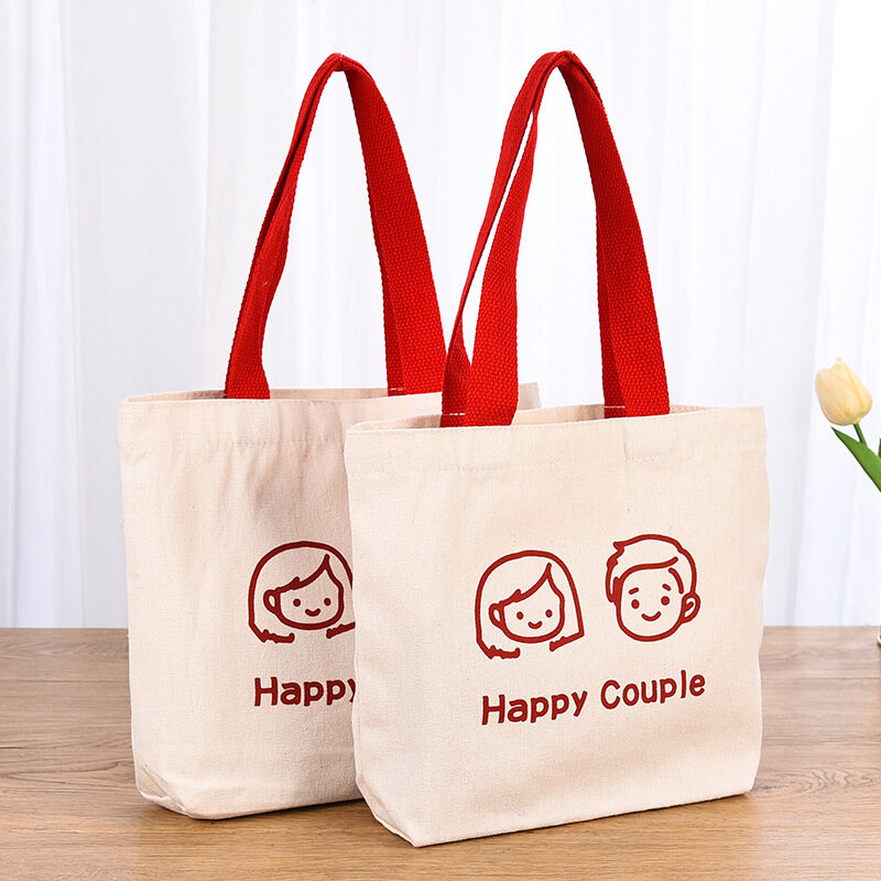 C&K Canvas bag Wedding canvas bag with hand gift bag tote bag