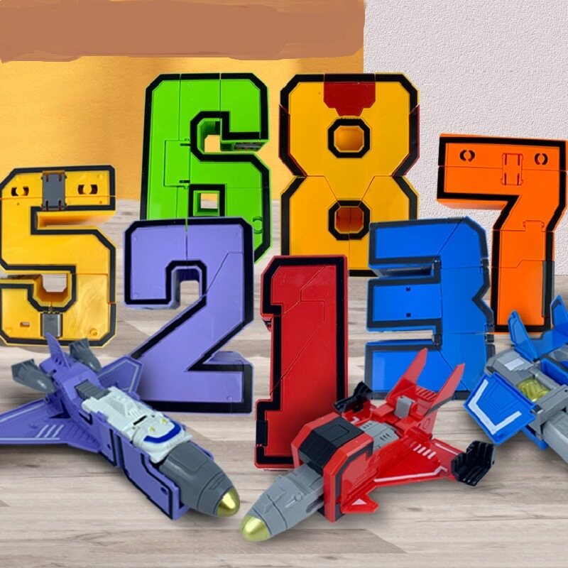 ELALA Blind Box Randomly Box Assemble Building Blocks Action Figure Robots Transformation Car Deform Number Letters Alphabet Math Toys