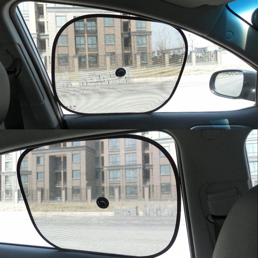 Tenmillion 2Pcs Foldable Auto Car Side Window Mesh Sun Shade Visor Anti-UV Cover Shield