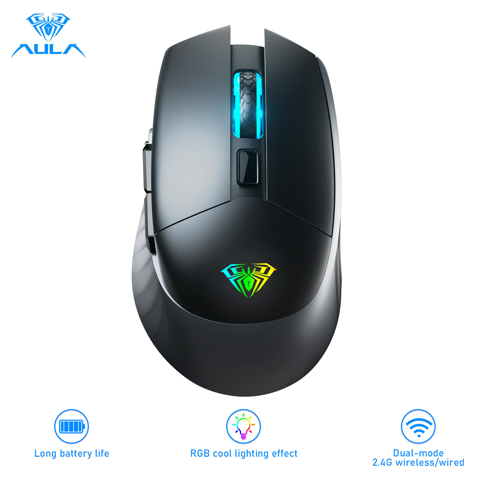 AULA Chuột Chơi Game Có Dây 2.4G Chế Độ Kép RGB SC520 Type