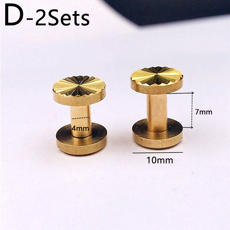 JK3U 2Set DIY Craft Decorative Buckle Sun Pattern Brass Rivets Bag Decoration Hardware Belt Screw Leather Craft Part High Quality Handmade Accessories