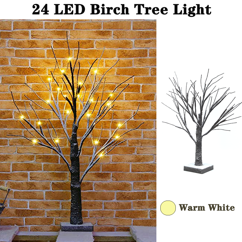 Lighted Birch Trees