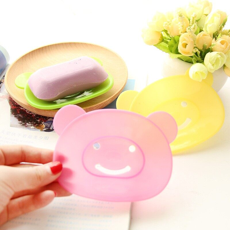 Khay Đựng Xà Phòng Hình Gấu Hoạt Hình Màu Ngẫu Nhiên/Khay Đựng Xà Phòng Khô Ráo Tự Động/Phụ Kiện Đựng Đồ Phòng Tắm Thiết Thực Dễ Thương