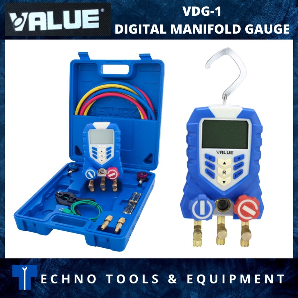 VALUE VDG1 ACCURATE DIGITAL MANIFOLD GAUGE FOR REFRIGERANT New