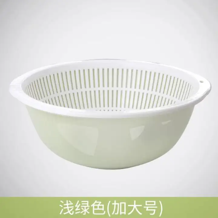 Kitchen Thick Double Layer Washing Vegetable Basket Household Creative Fruit Plate Strainer Sieve Large Size Vegetables Draining Sieve Rinse Rice Bowl Strainer Lazada Singapore