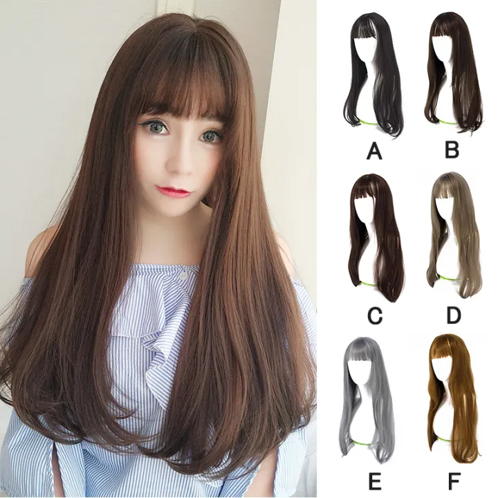 68cm Wig For Women Long Hair Wig Female Long Straight Hair Buckle