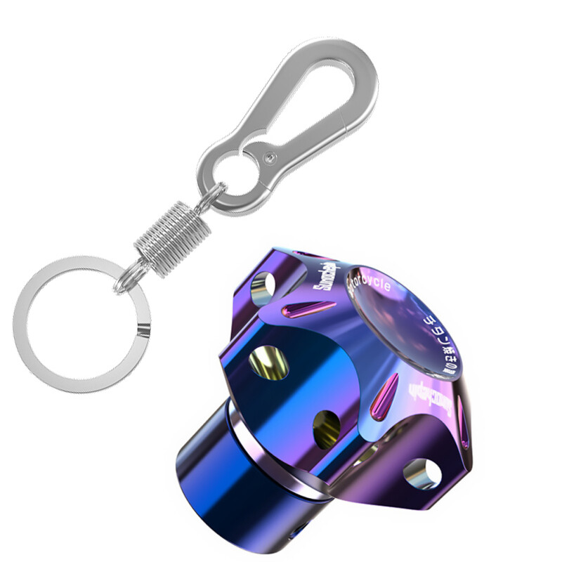 Hossen General CNC Modified Burnt Titanium Key Head Racing Boat Hexagonal Burnt Titanium Key Head Key Chain