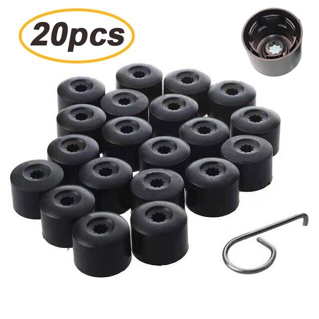 20pcs car tire bolt nut cap plastic hub cap for vw jetta golf mk5 passat b6 wheel lug bolt center nut cover dust proof protector