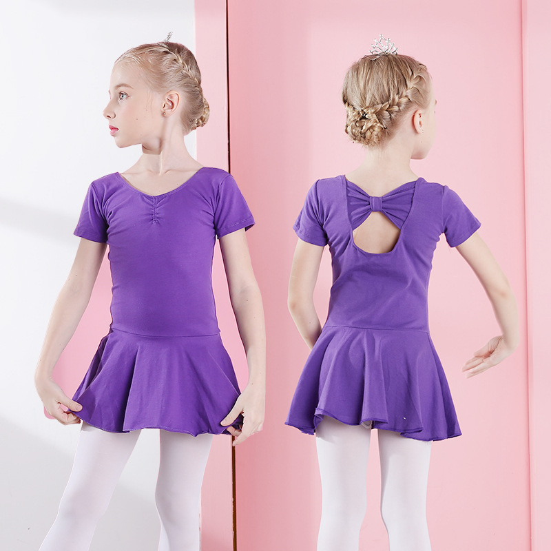 Ballet outfit Ballet dress Dressing dress Entirety Training clothes Short sleeve Bow tie One suit Tutu Ballet Examination clothes Ballet dance clothes Girls children